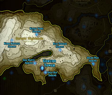 Gerudo highlands shrine. The location of the shrine is marked in the minimap down below. To help you navigate, the shrine is located Southeast to Gerudo Highlands and your exact coordinates are -3408, -1361, 0335. After you have arrived at the exact location, interact with the shrine to teleport into the dungeon. Next, keep progressing forward until you … 