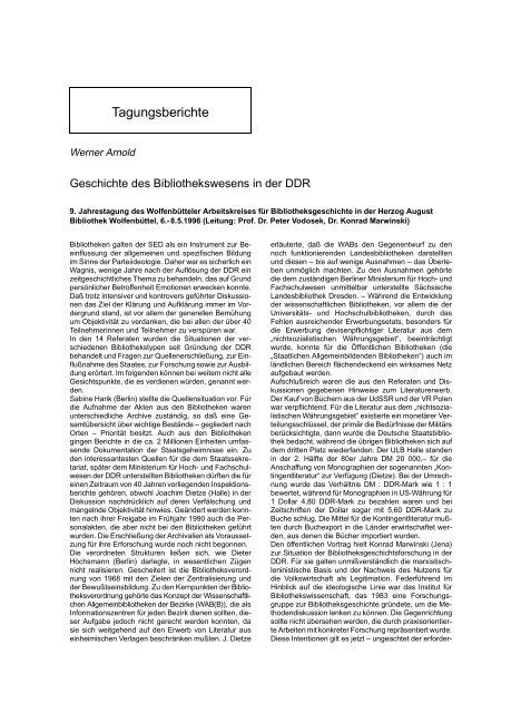 Geschichte des bibliothekswesens in der ddr. - Plantas medicinais e aromáticas (elementos para o seu estudo).