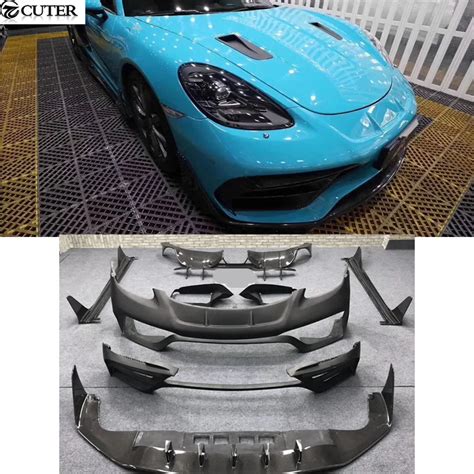 Gesmeed Koolstofvezel Diffuser Compatibel Met Porsche 718 Boxster …