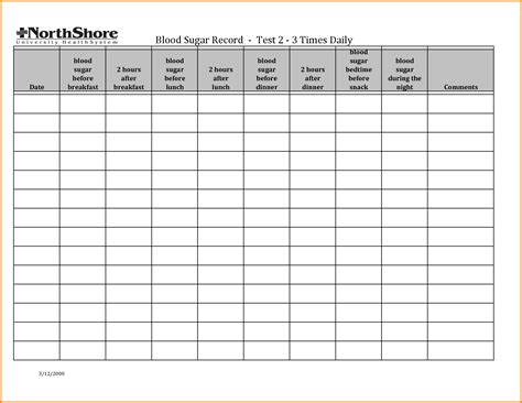 Gestational Diabetes Log Sheet DiabetesWalls