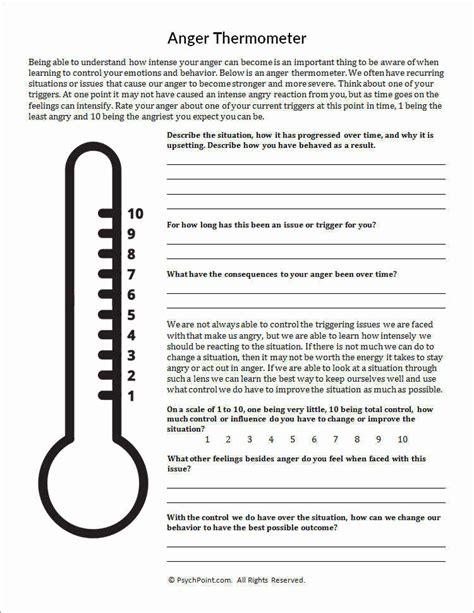 Get 30 Effectively Anger thermometer Worksheet Simple Template Design