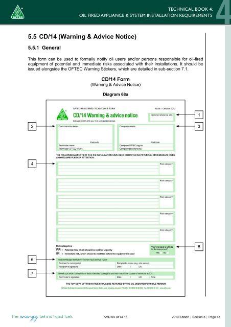 Get 5.5 CD/14 (Warning & Advice Notice) - Oftec 2010-2024