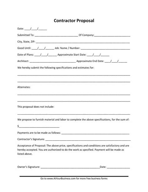 Get And Sign Contractor Proposal Template Form