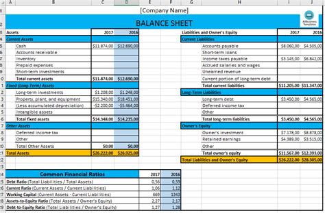 Get Balance Sheet Templates Excel XLS Project Management Excel