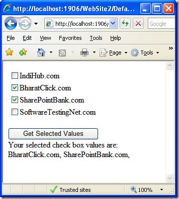 Get CheckBoxList selected items using foreach loop in c