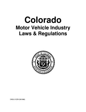 Get Colorado Motor Vehicle Industry License Law Manual