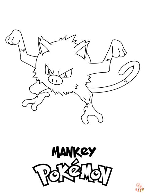 Get Creative with Mankey Coloring Pages Free Printable Sheets