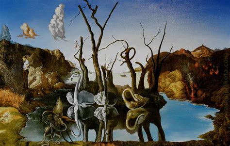 Get Custom Art Salvador Dali - Swans Reflecting Elephants, Canvas Art ...