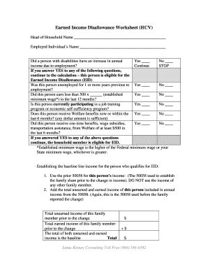 Get Earned Income Disallowance Worksheet - US Legal Forms