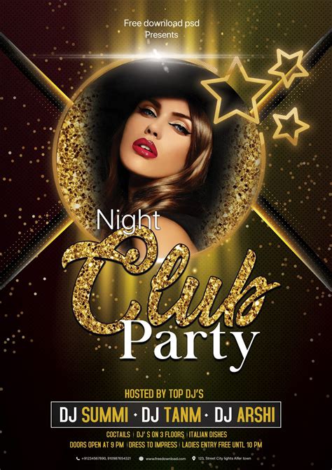 Get Free Night Party Flyer Template Freedownloadpsd Com