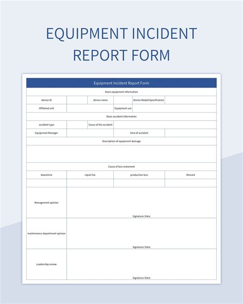 Get Incident Report Form Template Microsoft Excel Templates
