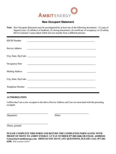 Get New Occupancy Statement - US Legal Forms