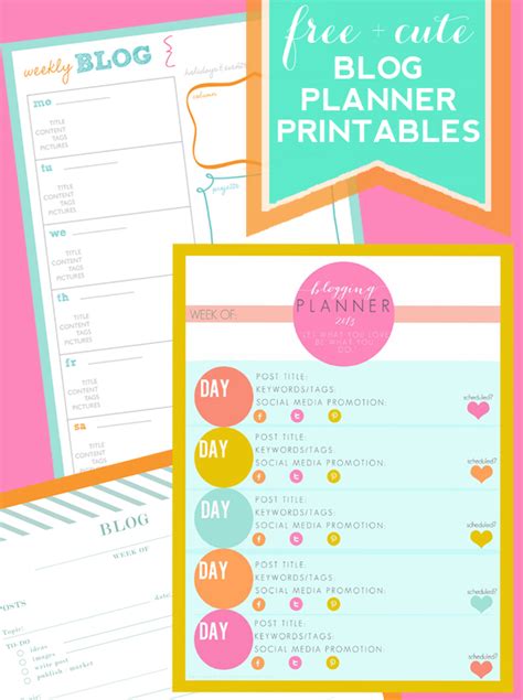 Get Organized Blog Planner Printables