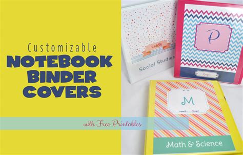 Get Organized with Customizable Notebook Cover Printables Club Chica
