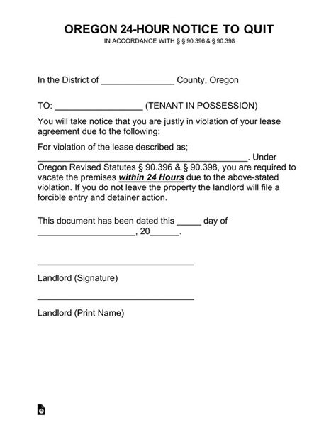 Get Our Example of Eviction Notice Template Oregon Policy template