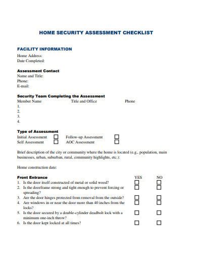 Get Our Image of Security Assessment Checklist Template for Free