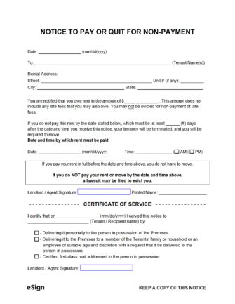 Get Our Sample of Notice To Pay Or Quit Template Being a landlord