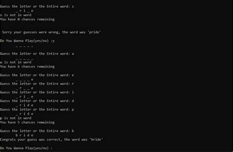 Get Word Guessing Game In Python with Source code