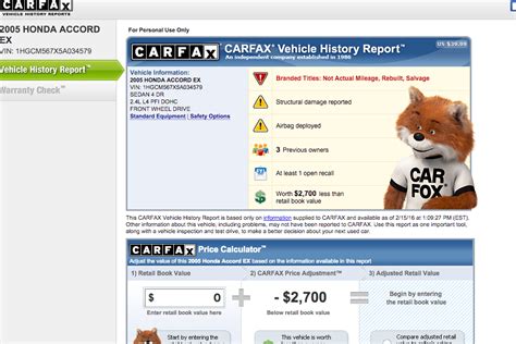 Get carfax report. Sep 16, 2008 ... Go to a website that features used car listings - my favorite is Cars.com. Find a car that has a "get a free Carfax report on this vehicle" ( ... 