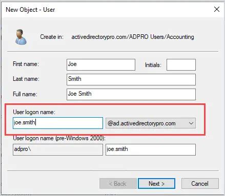 Get first and last name from active directory using username (vb.net)