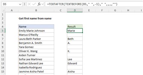 Get middle name from full name Excel formula Exceljet