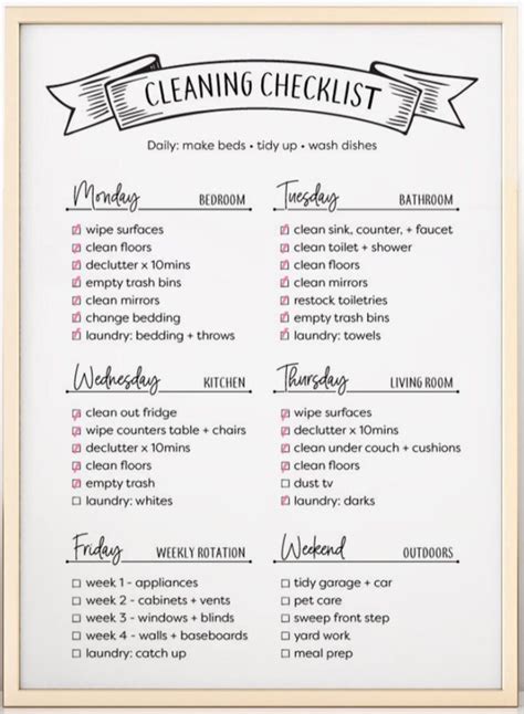 Get super organized with this pretty and easy to use cleaning schedule