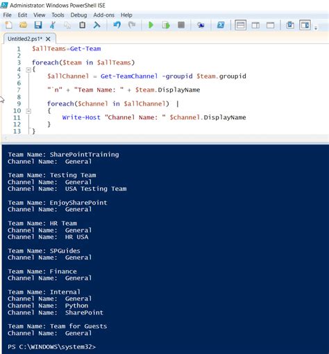 Get teamchannel.  Below is a PowerShell script based on a sample from gcjuw84 on Techcommunit...