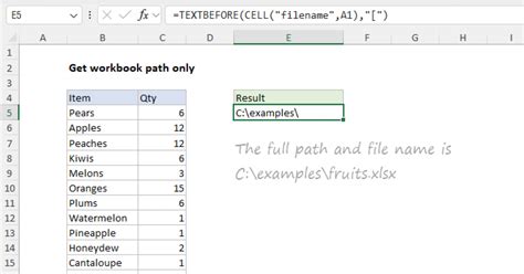 Get workbook path only - Excel formula Exceljet