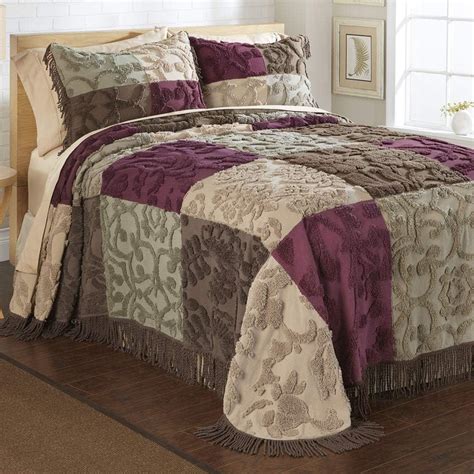 GetSet2Save Chenille Patchwork King Bedspread (Jewel) - amazon…