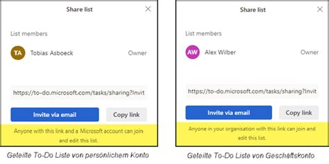 
Geteilte Listen erleichtern die Organisation