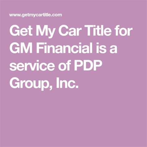 Getmycartitle gm financial. GM Financial ATTN: Out-of-State Registration Department P.O. Box 1510 Cockeysville, MD 21030 What to expect after requesting your new registration GM Financial utilizes a third party who may contact you if anything is missing from your request, which may delay the out-of-state registration process. They will then send your 