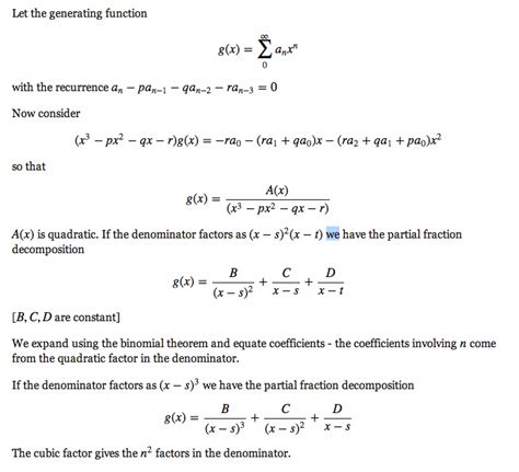Getting the closed form solution of a third order recurrence relation