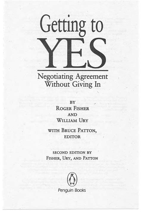 Getting to yes negotiating agreement without giving in 3rd edition pdf