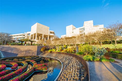 The Getty Center occupies a narrow, hill