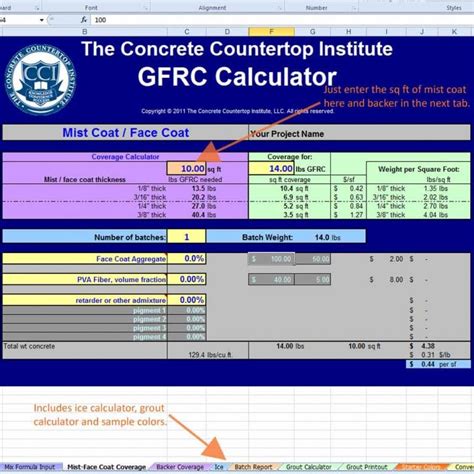 Gfrc mix calculator download. .  Ensure quality and strength in every batch.  GFR...