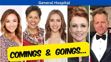 General Hospital comings and goings rumors, news, and updates. Tuesday, August 08, 2023 at 1:24 PM by Teresia Mwangi. Season 61 of General Hospital debuted in the summer of 2023. As the new season debuted, some favourite cast members have returned to the screen. But, some actors have exited the show and will not be featured in the soap opera ....