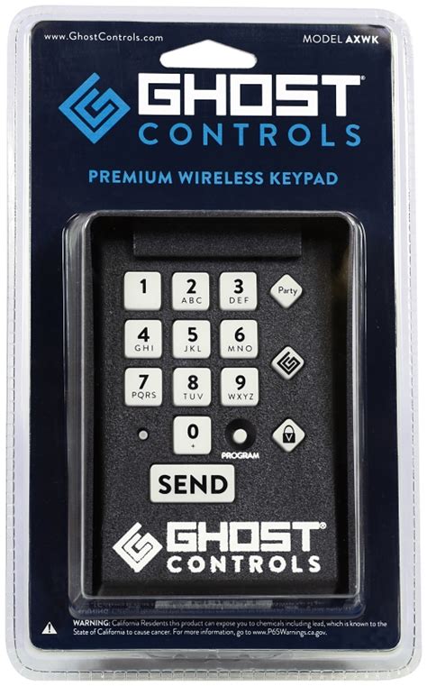 Ghost controls keypad manual. AXWK Premium Wireless Keypad. $51.98 USD $64.97 USD You save: 19% ( $12.99 USD ) Weather-resistant and allows complete access to all functions of your gate opener system. Can also be added to the inside of your property as a way for guests to leave. Includes dedicated buttons for PartyMode®, 1Key/PartyMode Secure®, and VacationMode®. 