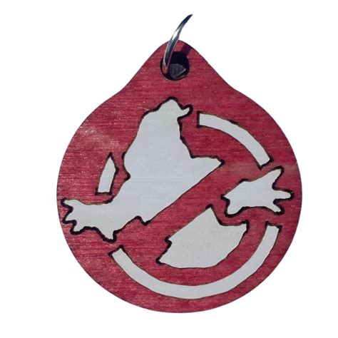 Ghostbusters Wood Necklace, Colored Pendant or Key Ring