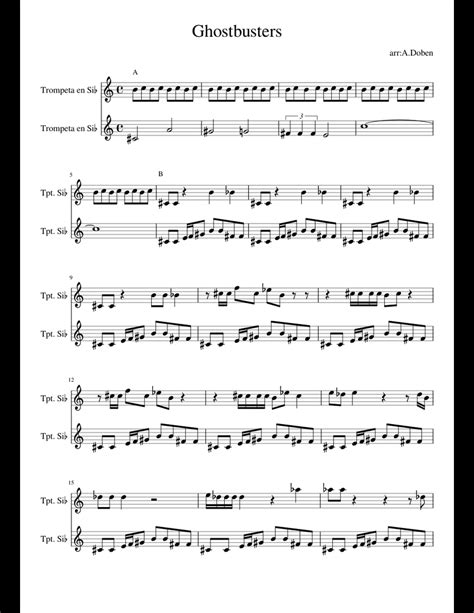 Ghostbusters sheet music for Trumpet download free in PDF or MIDI