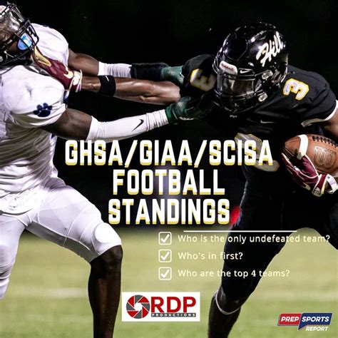 Ghsa football standings. Region Standings. Here are updated region standings directly from the GHSA. Scroll down to see every team from every classification. 