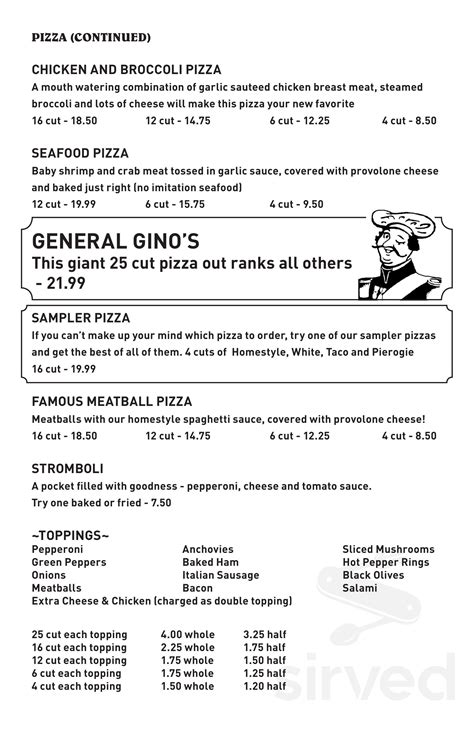 Giannilli's home style italian menu. Recommend. Do not recommend. Additional Information. Address. 408 Thomas School Rd, Greensburg. PA 15601, USA. Website. www.giannillis1.com. Manage Restaurant. Report Issue. Menus. Add menus. Main Menu. Kids. Take Out. View all Menus. Photos. 