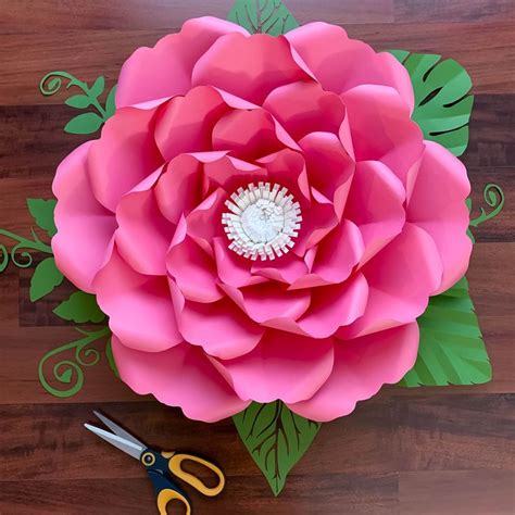 Giant Paper Flower Templates 3D Large Paper Flower Stencil Pattern DIY Handmade Paper Flowe