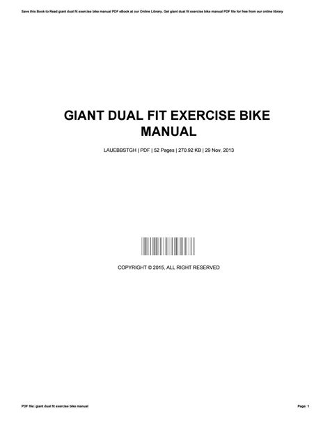 Giant dual fit exercise bike manual. - Parapresbeia-reden des demosthenes und des aischines.