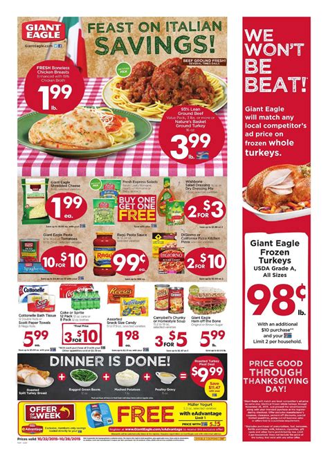 Giant eagle ad for this week. Nov 21, 2023 · November 21, 2023. Check out the latest Giant Eagle weekly ad, valid from Nov 24 – Nov 29, 2023. Save with the online circular regularly for exclusive promotions that add more discounts to in-store deals. Grab blazing deals on great items and save down every aisle this week on Smithfield Marinated Pork Filets or Tenderloins, Fresh Atlantic ... 
