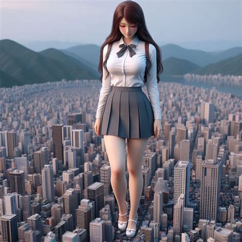Giant toppless girl. .  ...
