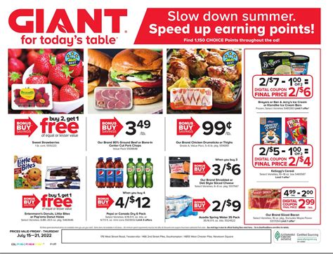 Giant weekly ads. Sep 30, 2019 ... We have a great new ad for you this week. Don't miss the 2 day sale starting Friday Oct. 4! It is full of great deals. 