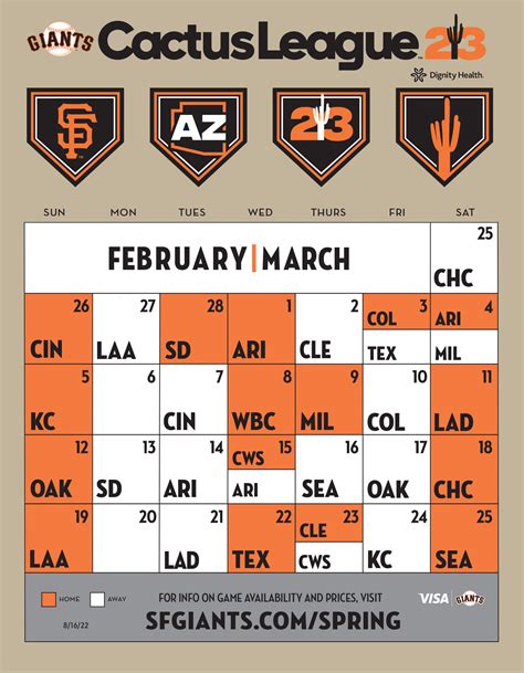 Giants Spring Training 2023 Schedule T2023A