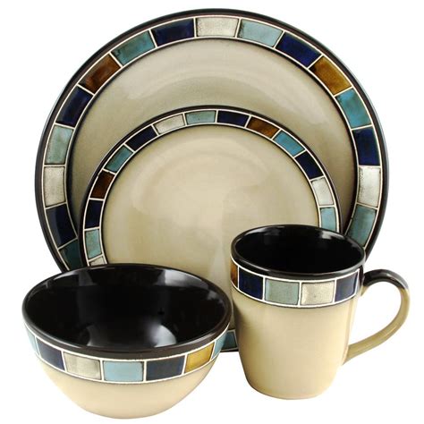This item: Gibson Elite Soho Lounge Reactive Glaze Stoneware Dinnerware Set, Service for 4 (16pc), Matte Red . $128.93 $ 128. 93. Only 1 left in stock (more on the way). Ships from and sold by Amazon AU. + Rubbermaid No-Slip Silverware Tray Organizer, Large, Black with Grey. $40.55 $ 40. 55.. 