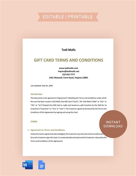 Gift Card - Terms and Conditions - Shift4