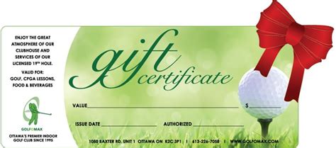 Gift Certificate Template Golf